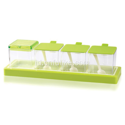Set Kotak Bumbu Plastik untuk Dapur